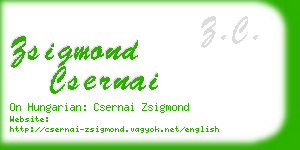 zsigmond csernai business card